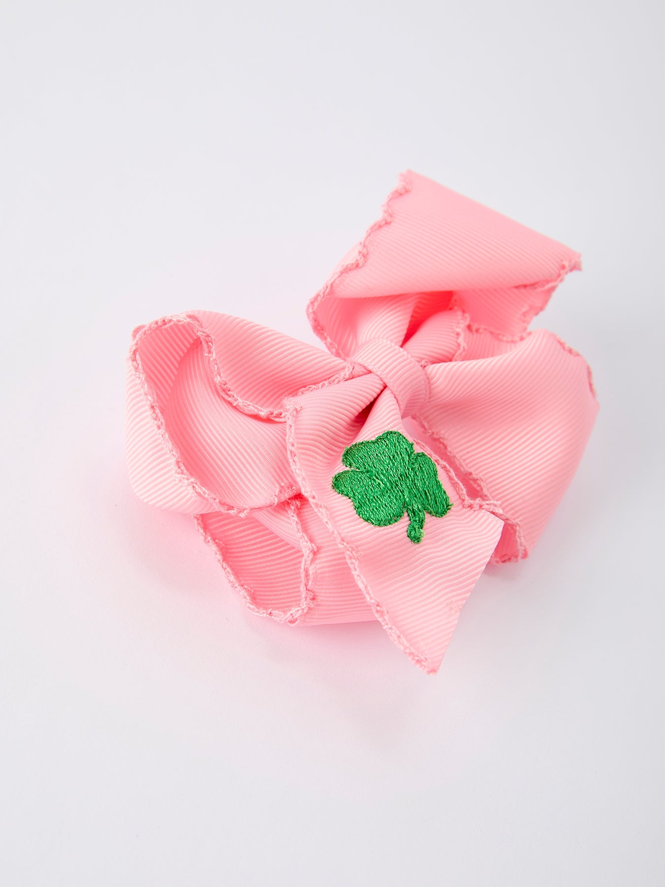 St. Patrick Shamrock Pink Hair Bow – Lucky Girls Hair Clip