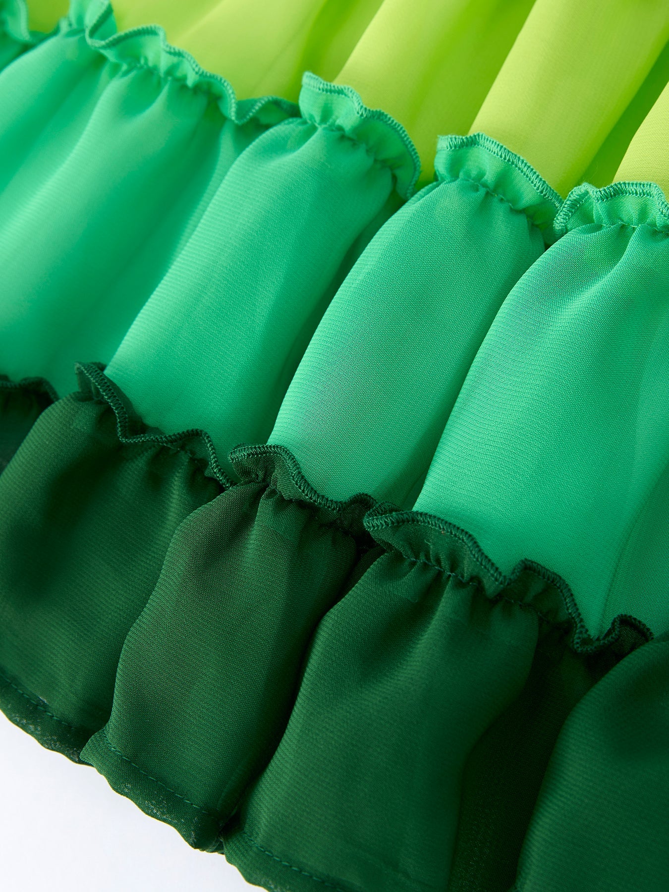 St. Patrick's Day Ombre Ruffle Dress for Girls β Green Gradient Layers