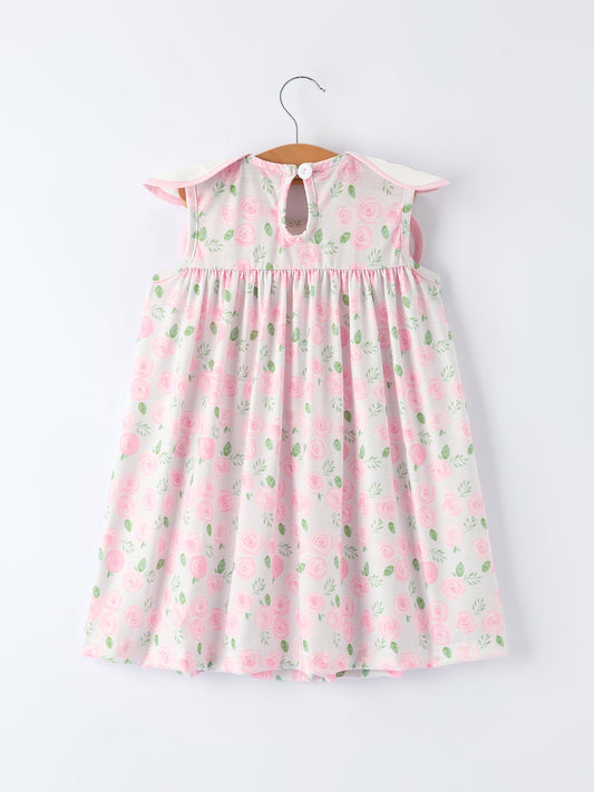 Floral Smocked Petal Peter Pan Collar Dress