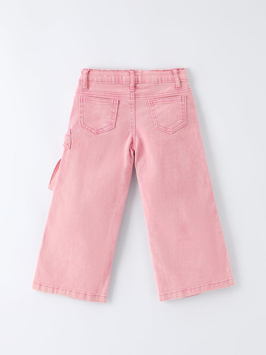 Pink Bow Girls Denim Pants