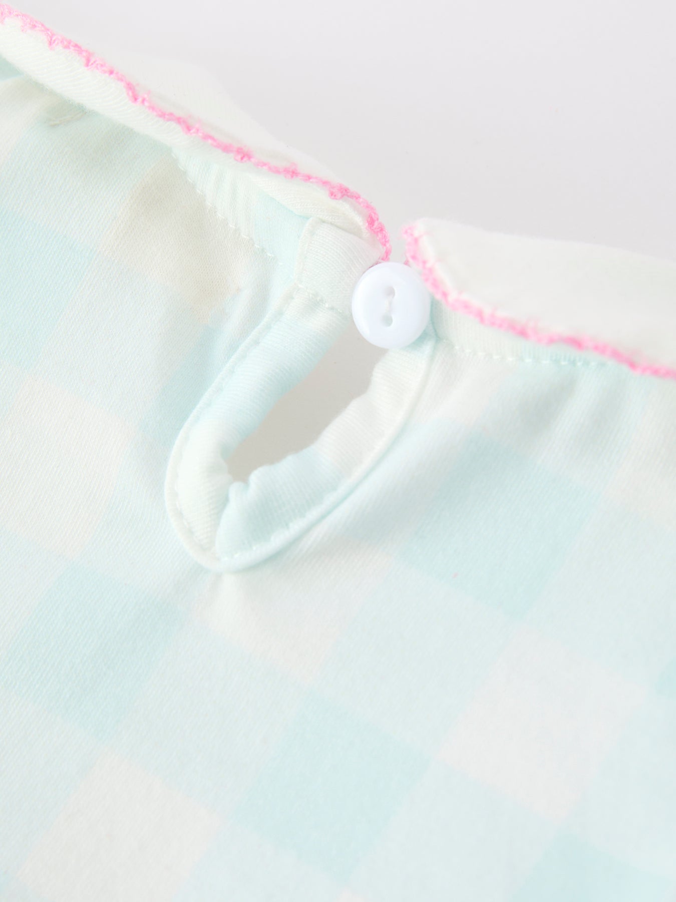 Spring Plaid Bow Girls Romper Smocked Petals Collar Puff Sleeve