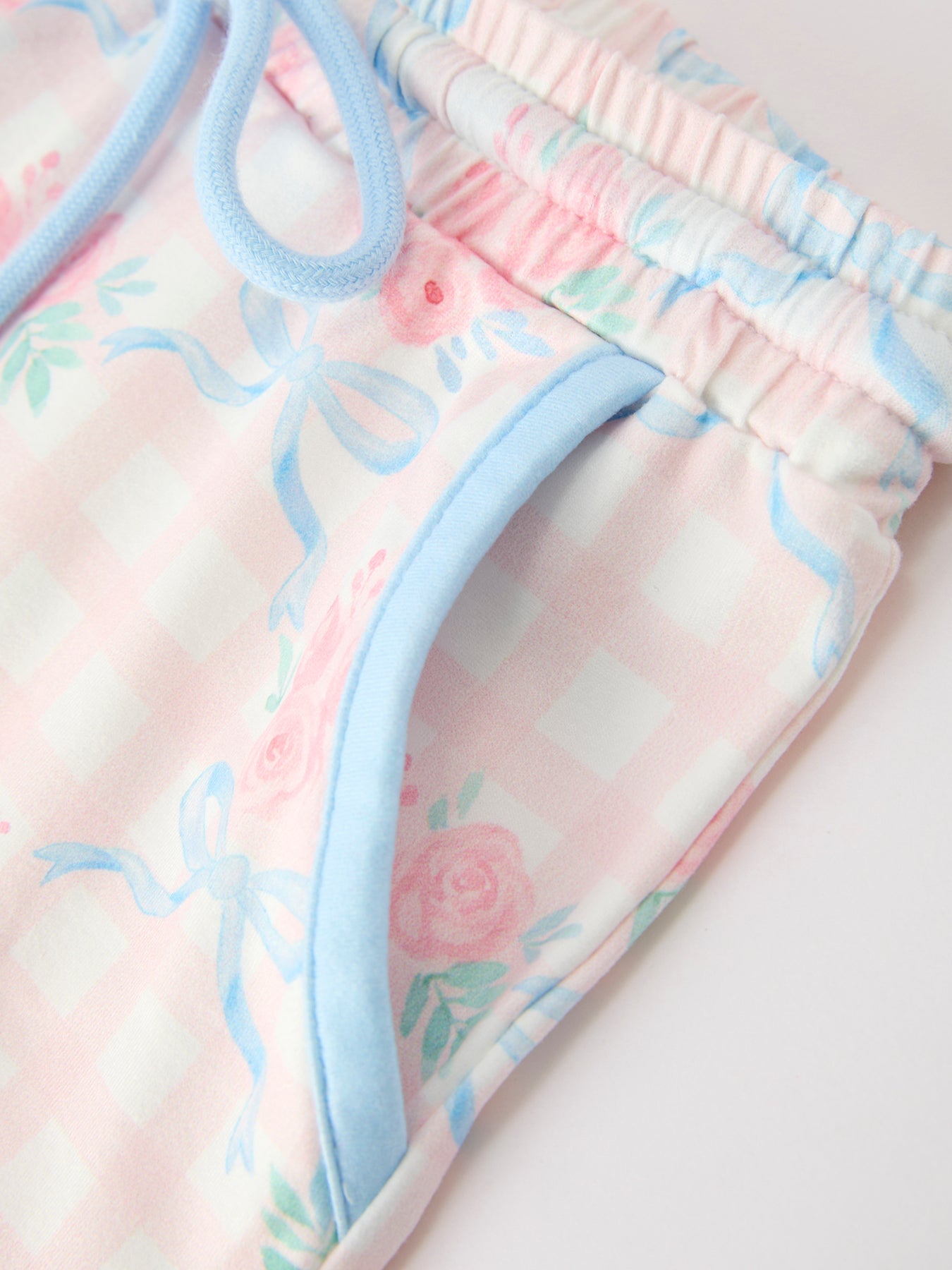 Bow Floral Girl Short Set Scallop Hem- preorder