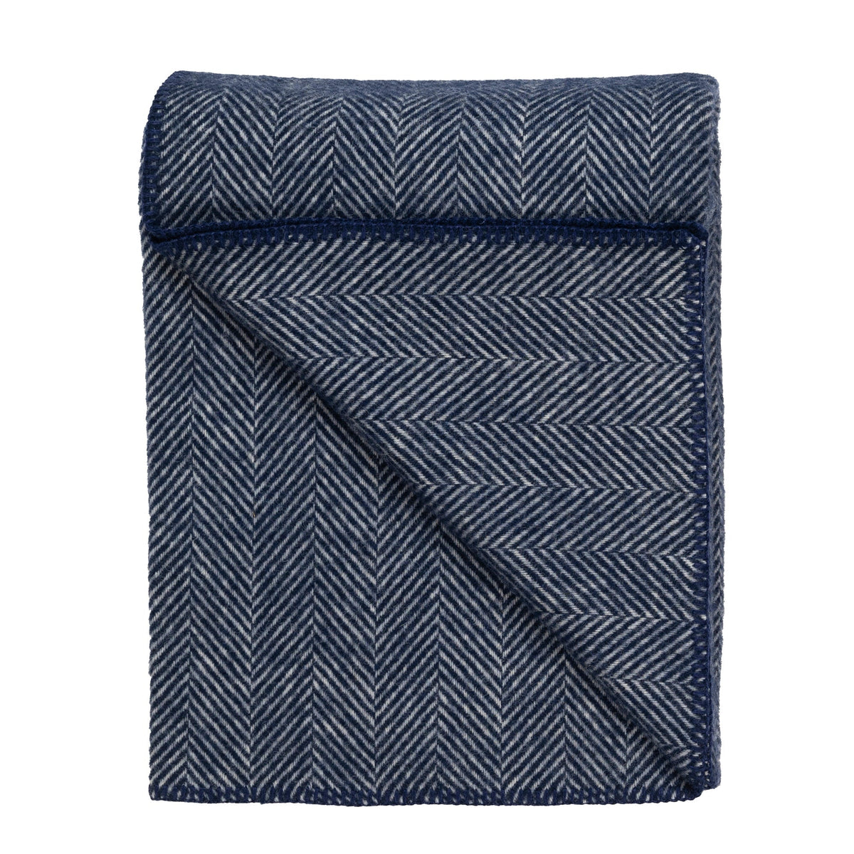 Highland Tweeds Big Throw - Navy Herringbone