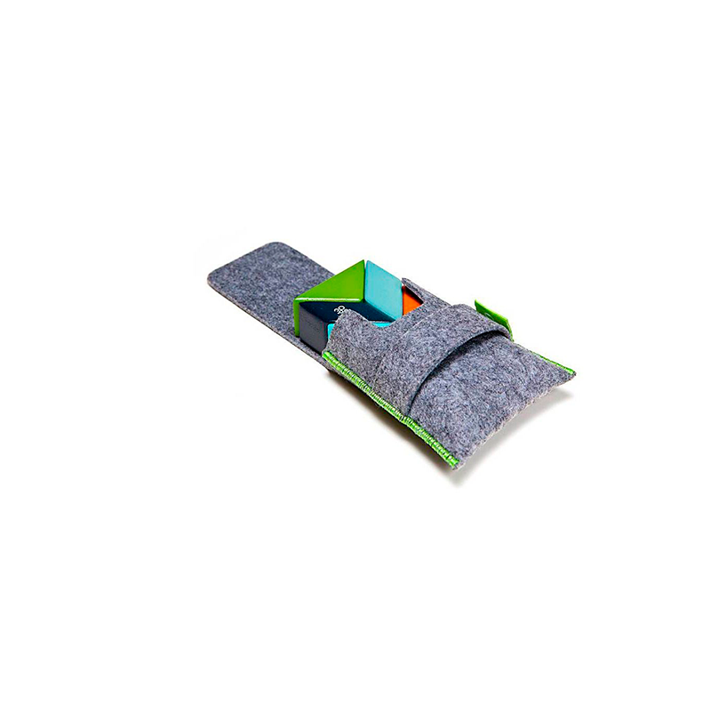 Pocket Pouch Prism Magnetic Wooden Blocks 6 pieces