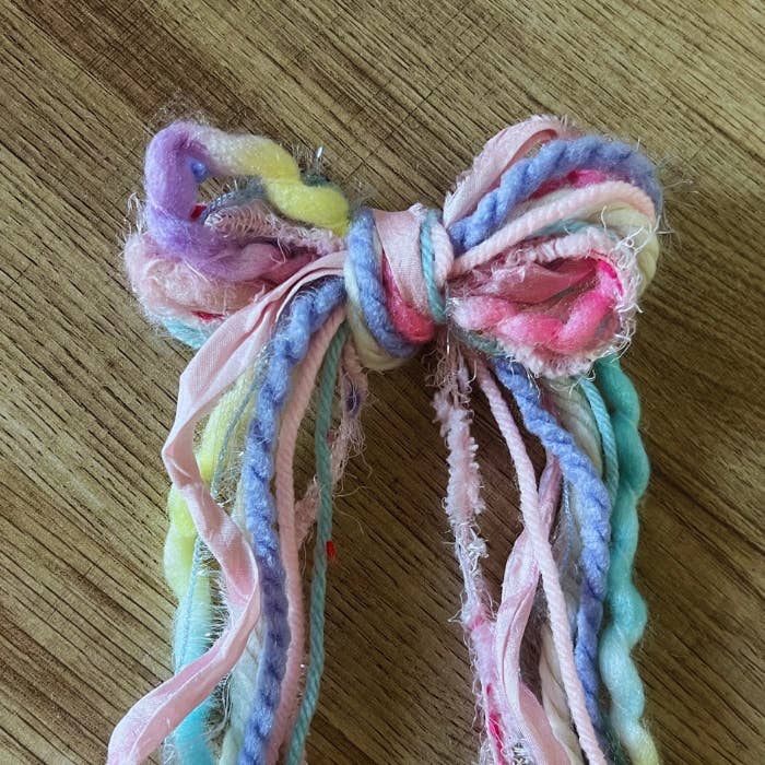 Whimsical Yarn Hair Bow for girls