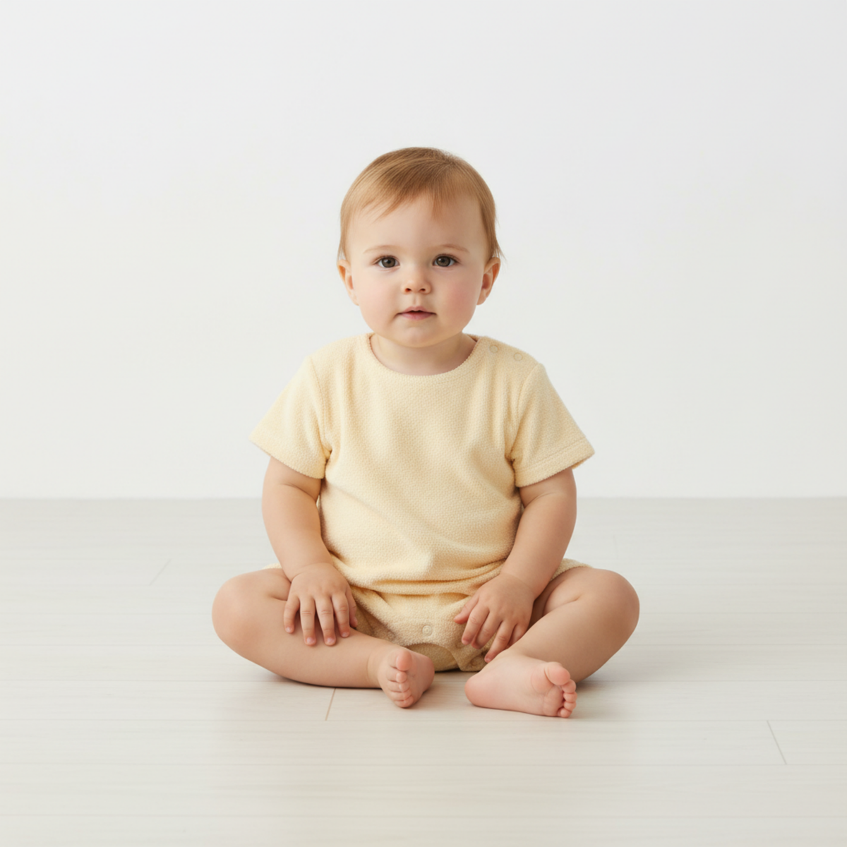 Organic Short Romper - Butter Yellow