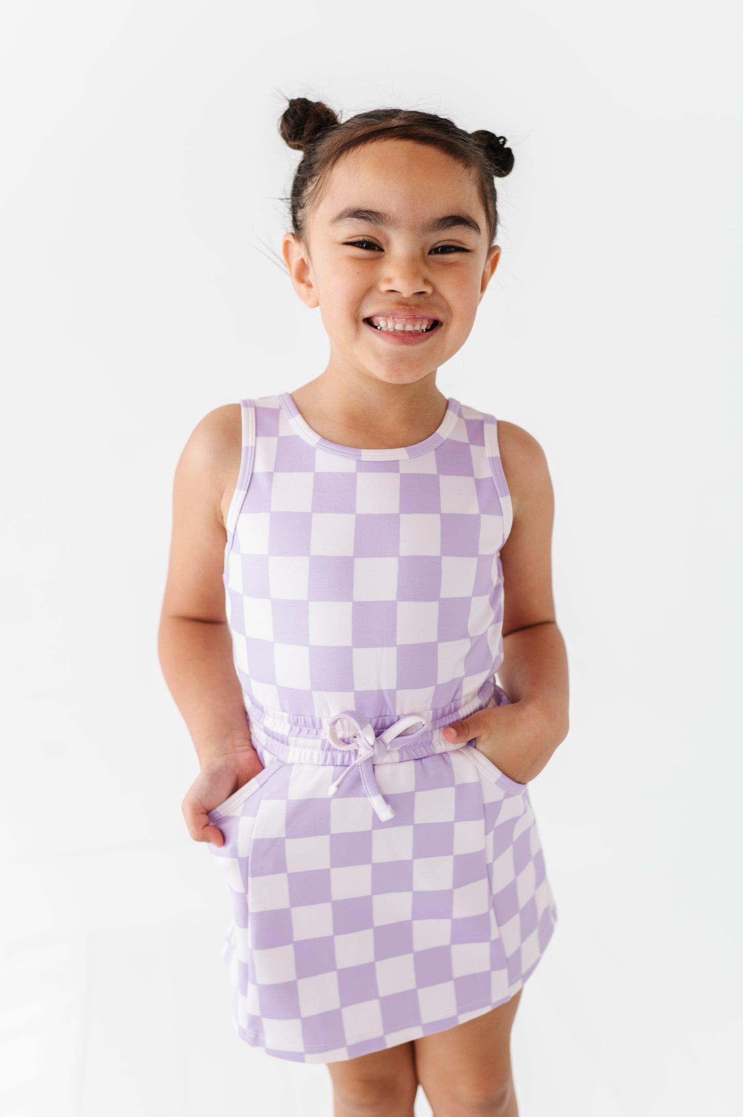 Violet Check | Skater Dress (with detached shorts!)