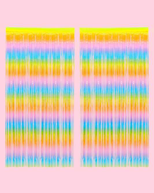 Pastel Party Curtain - rainbow foil curtain