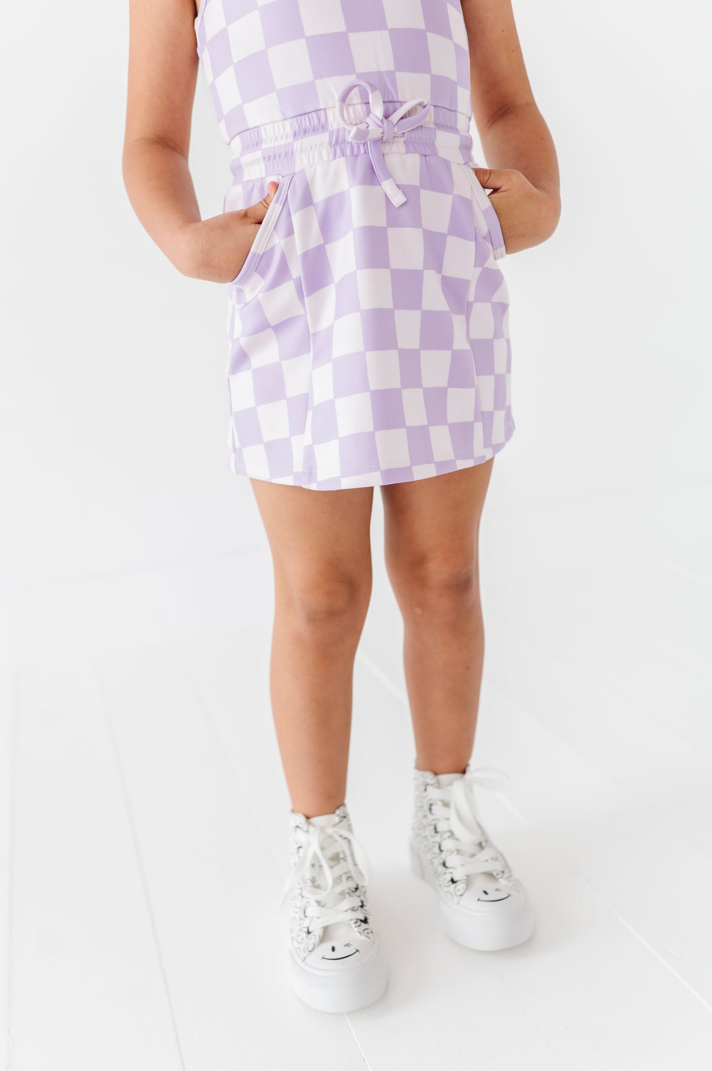 Violet Check | Skater Dress (with detached shorts!)