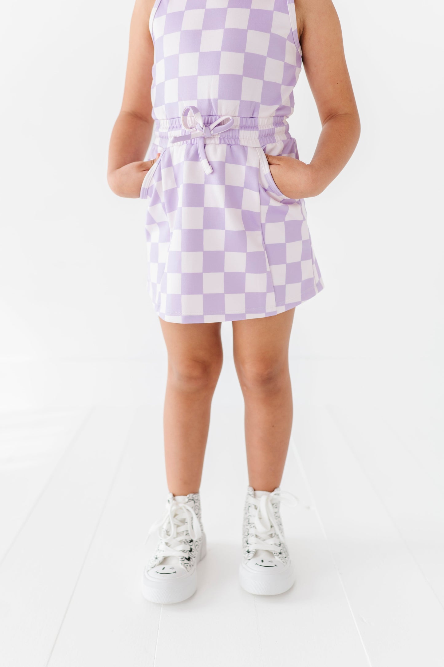 Violet Check | Skater Dress (with detached shorts!)