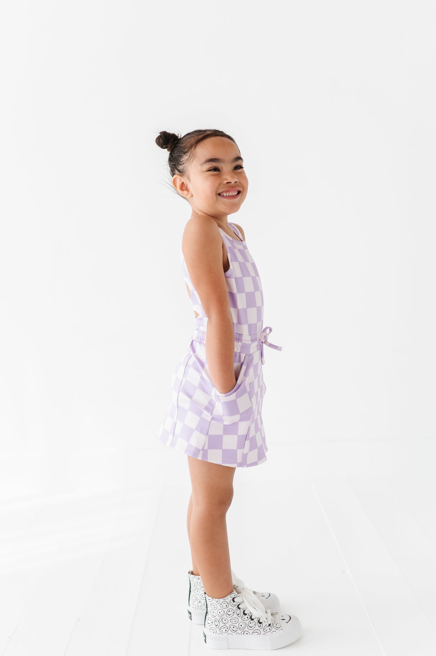Violet Check | Skater Dress (with detached shorts!)