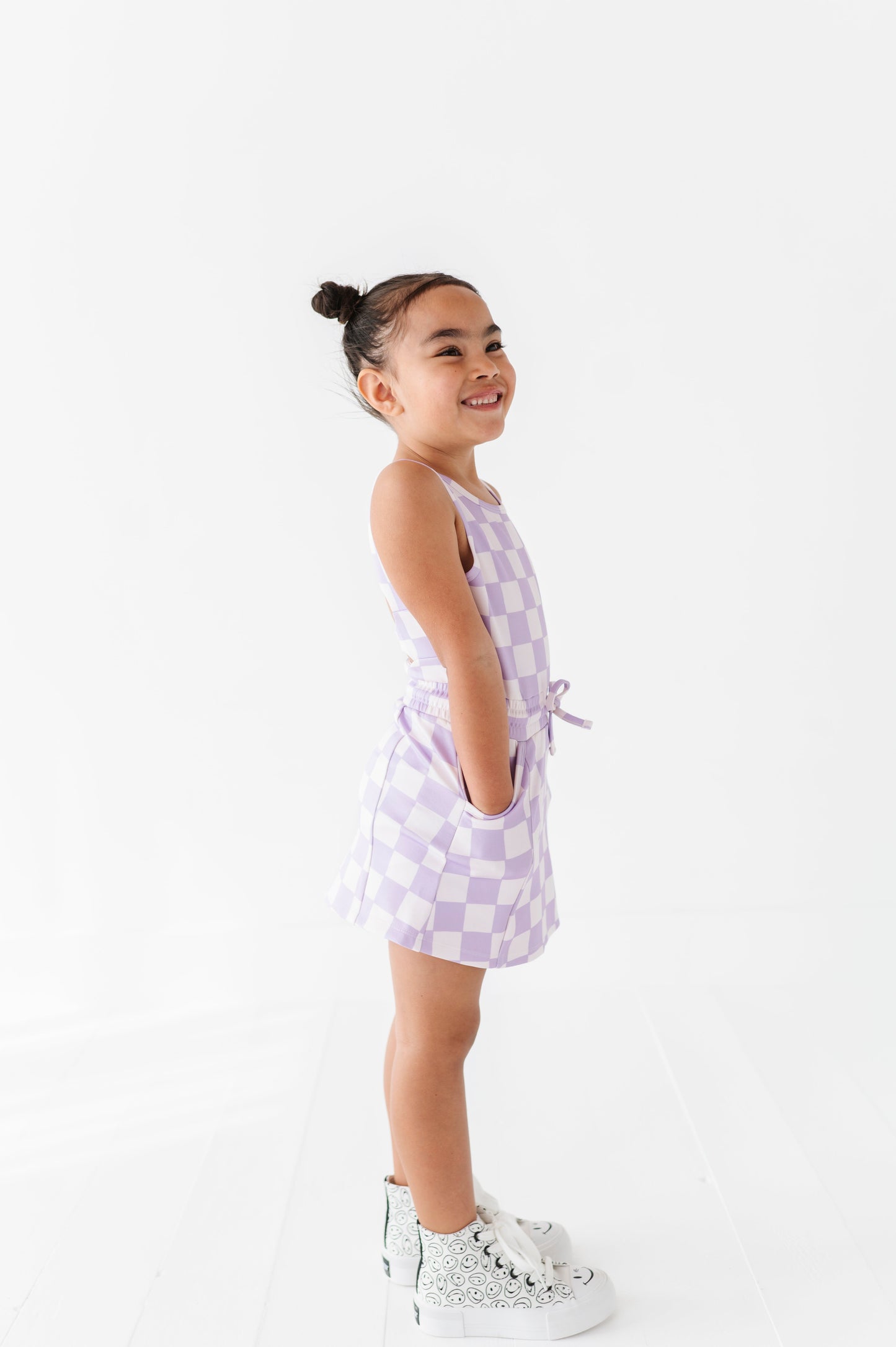 Violet Check | Skater Dress (with detached shorts!)