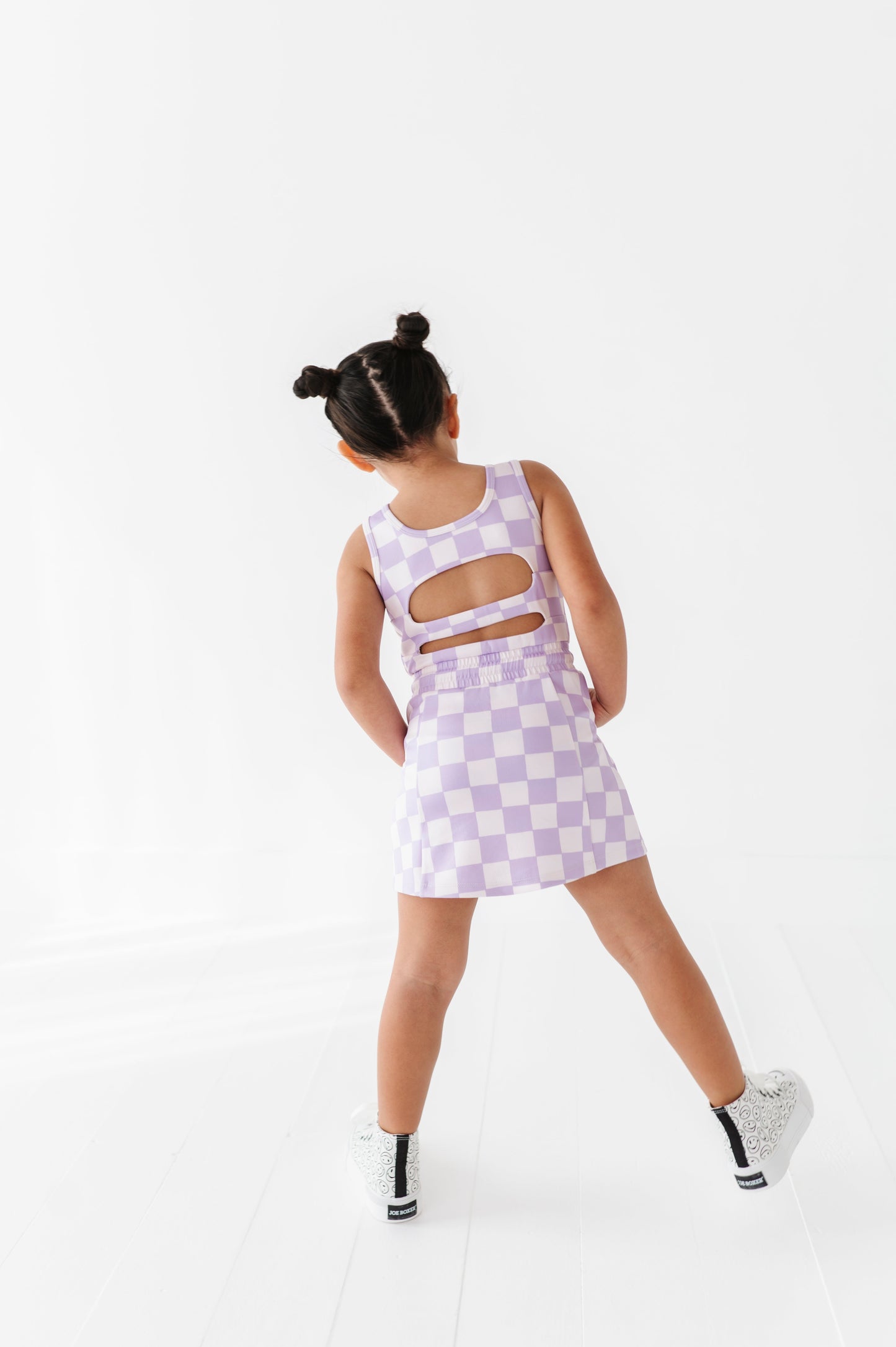 Violet Check | Skater Dress (with detached shorts!)