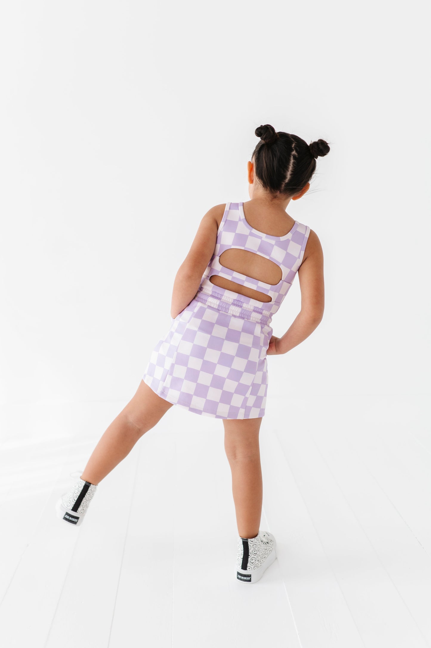 Violet Check | Skater Dress (with detached shorts!)