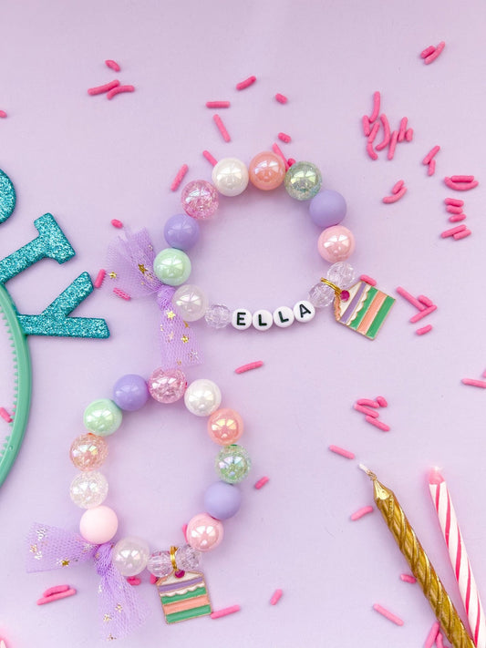 Birthday Girl Charm Bracelet, Personalized, Custom Name