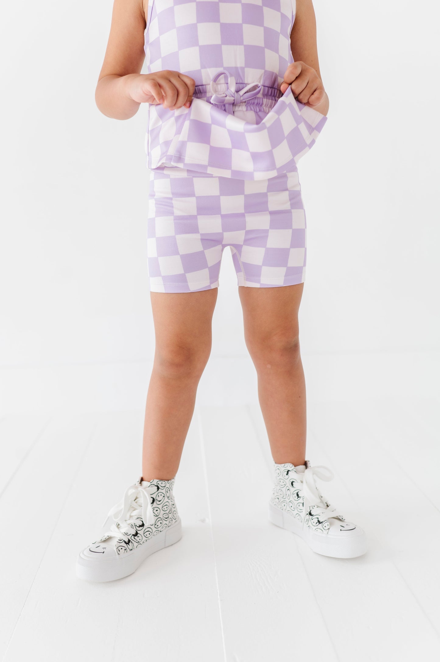 Violet Check | Skater Dress (with detached shorts!)