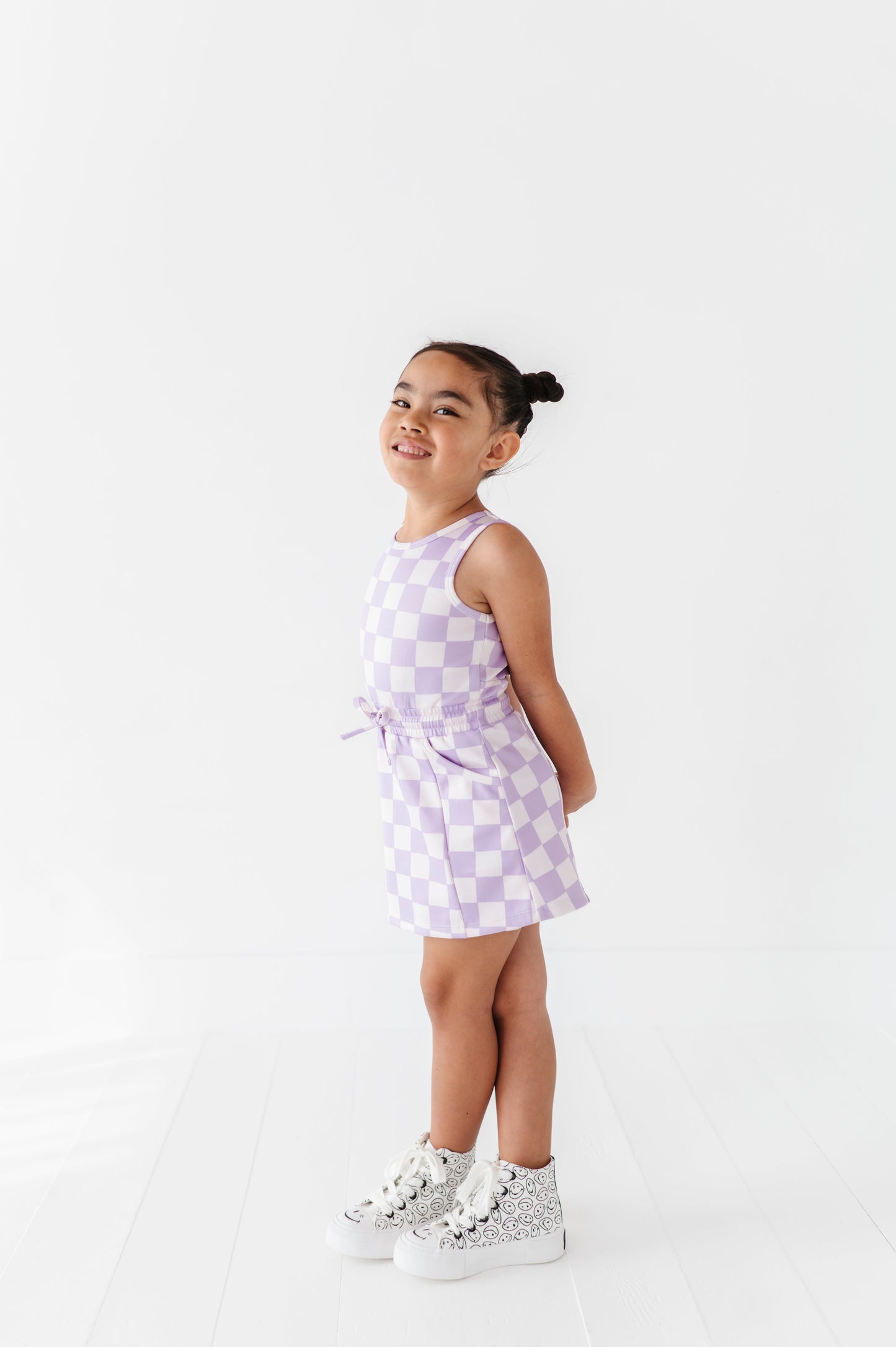 Violet Check | Skater Dress (with detached shorts!)