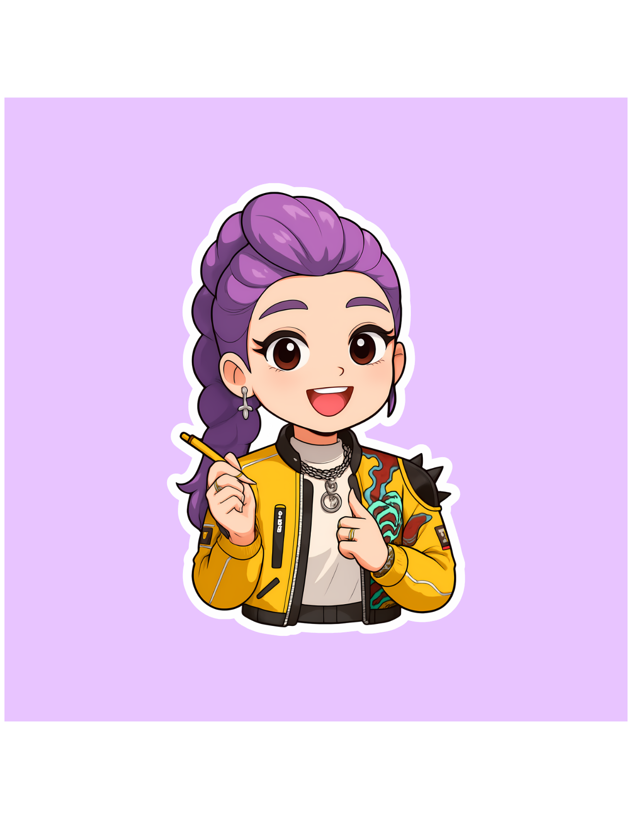 Chibi Rumi Kpop Demon Hunters Inspired Sticker