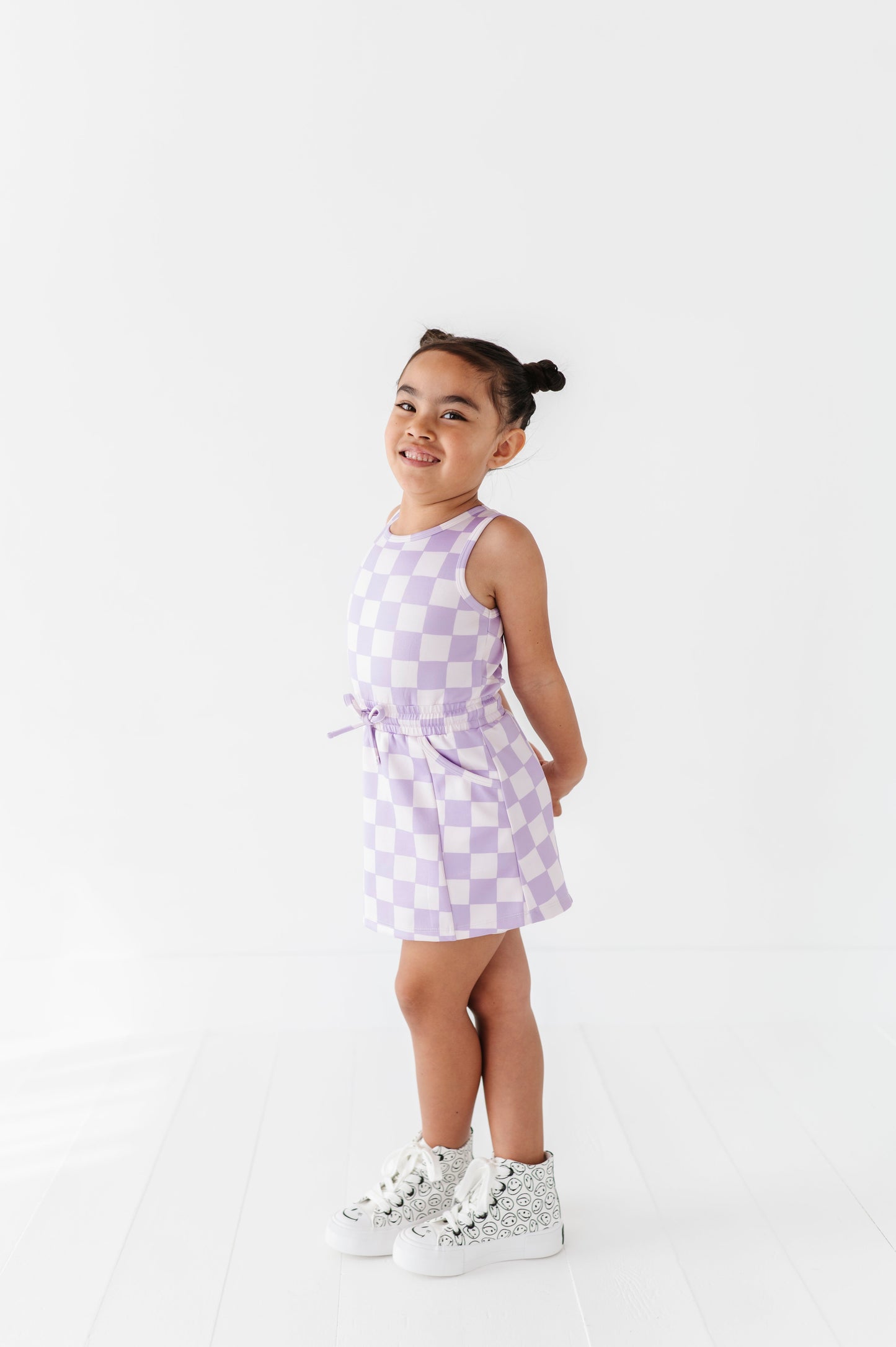 Violet Check | Skater Dress (with detached shorts!)