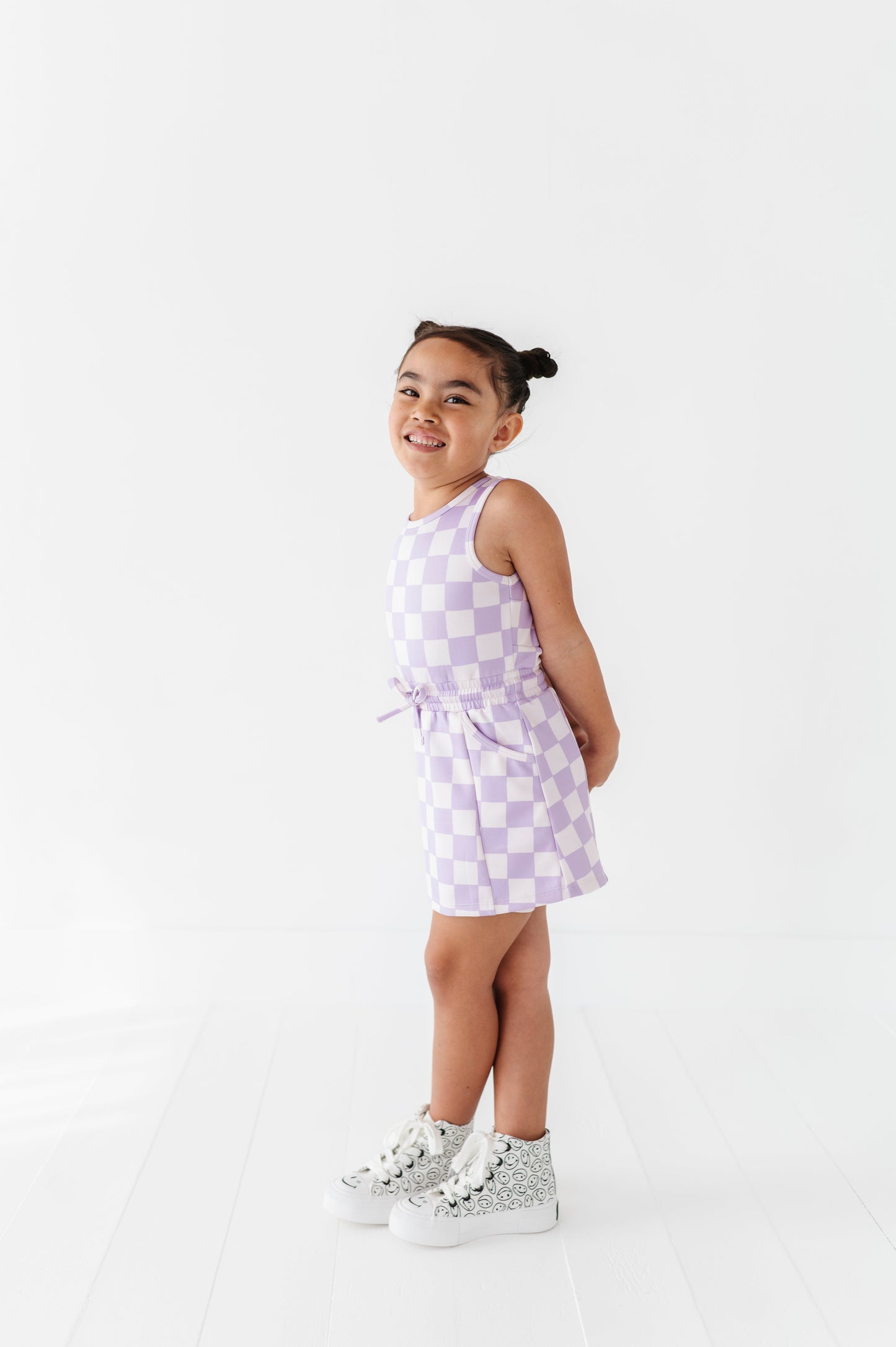 Violet Check | Skater Dress (with detached shorts!)
