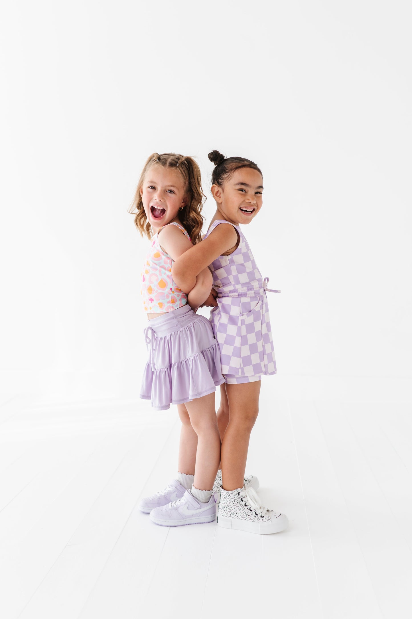 Violet Check | Skater Dress (with detached shorts!)
