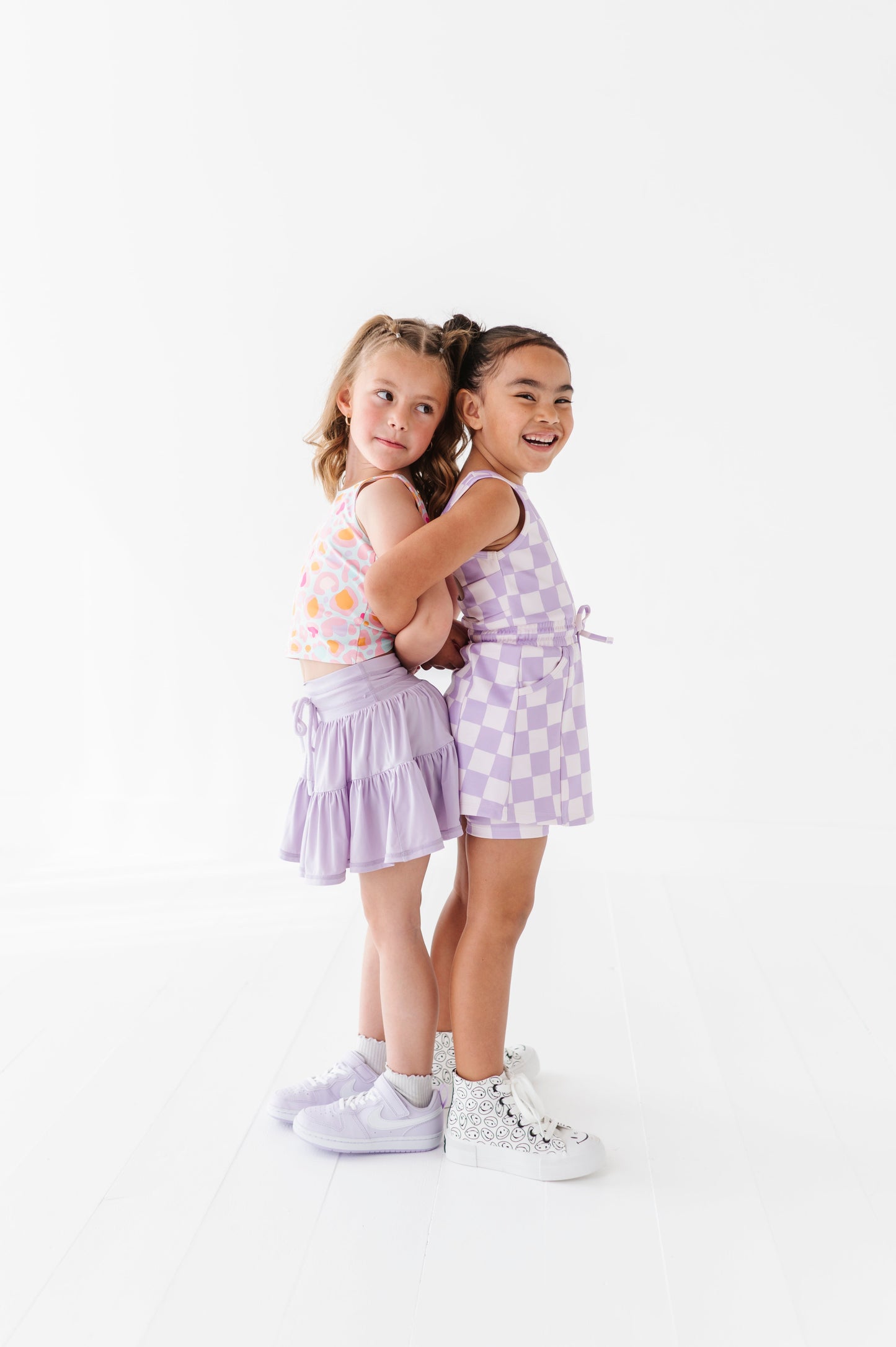 Violet Check | Skater Dress (with detached shorts!)