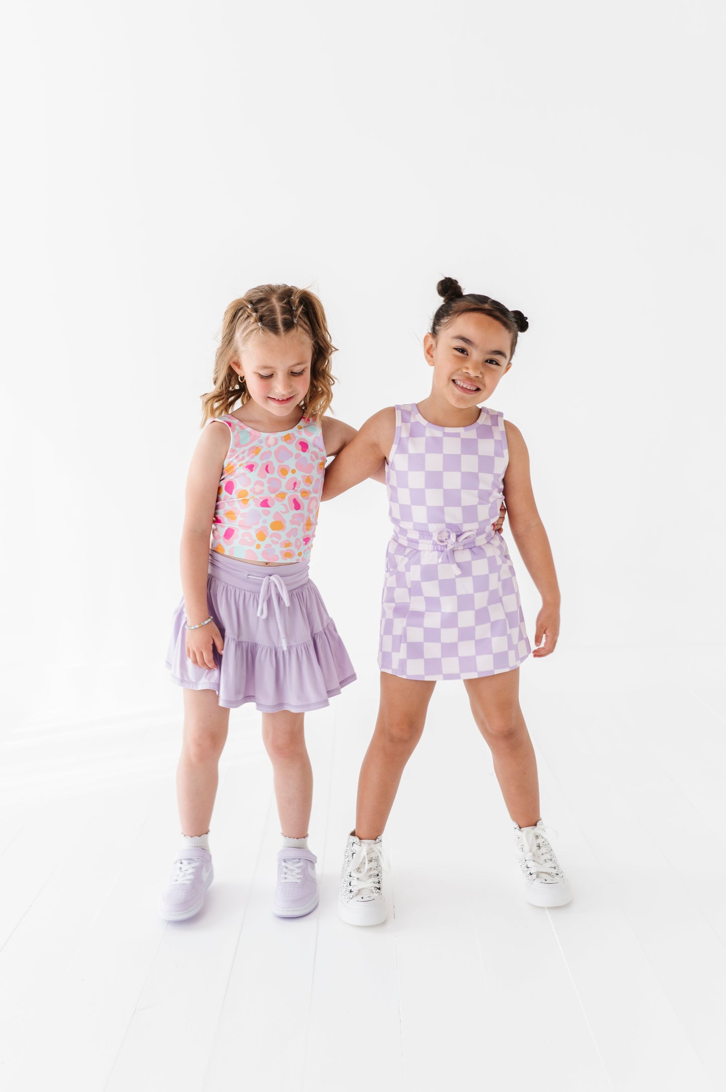 Violet Check | Skater Dress (with detached shorts!)