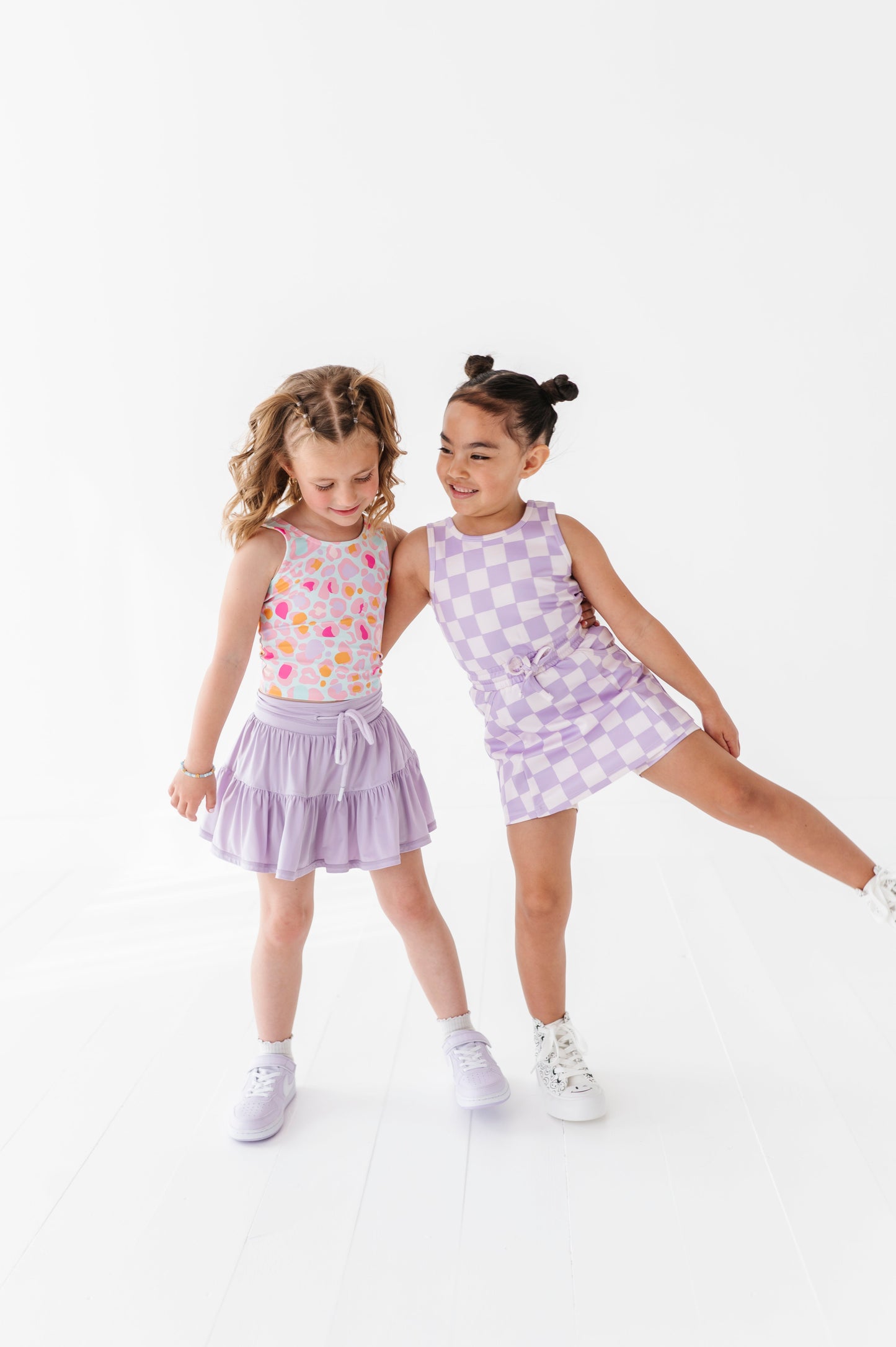 Violet Check | Skater Dress (with detached shorts!)