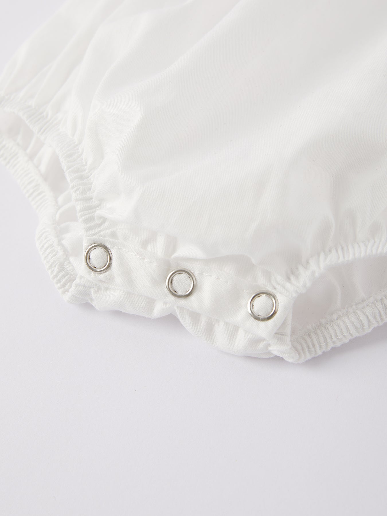 White Smocked Christening Girls Romper