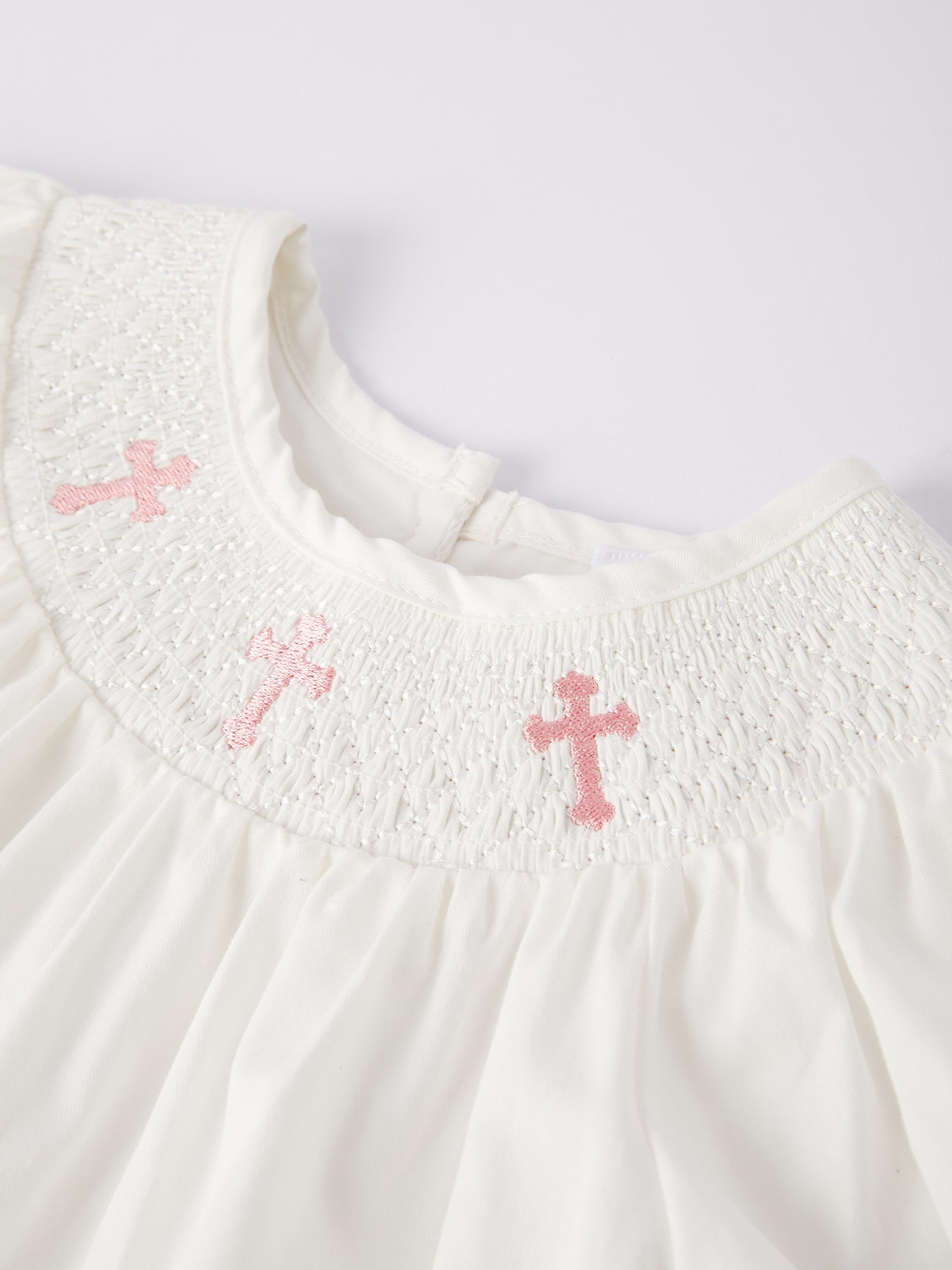 White Smocked Christening Dress