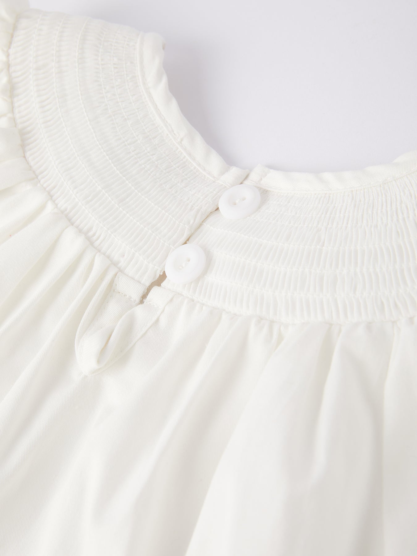 White Smocked Christening Dress