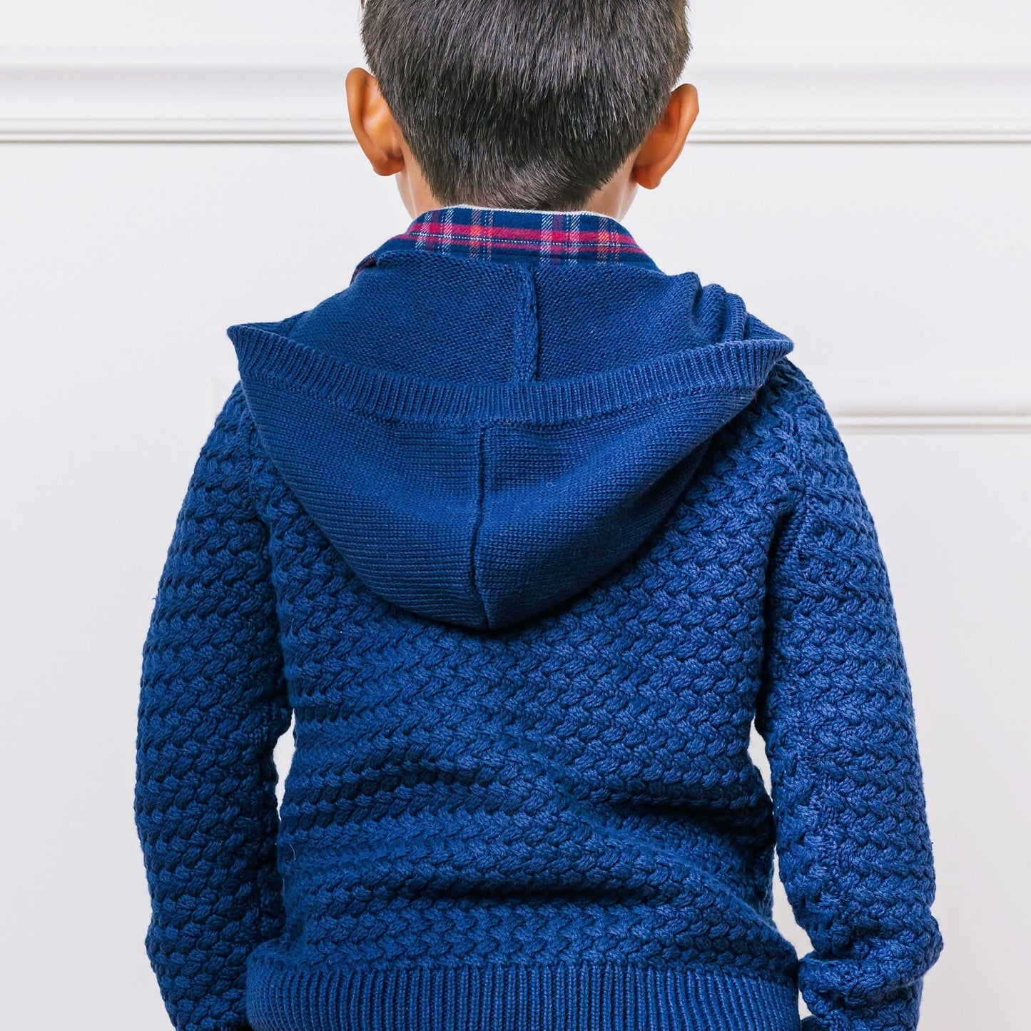 Hooded Half Zip Organic Sweater - Baby