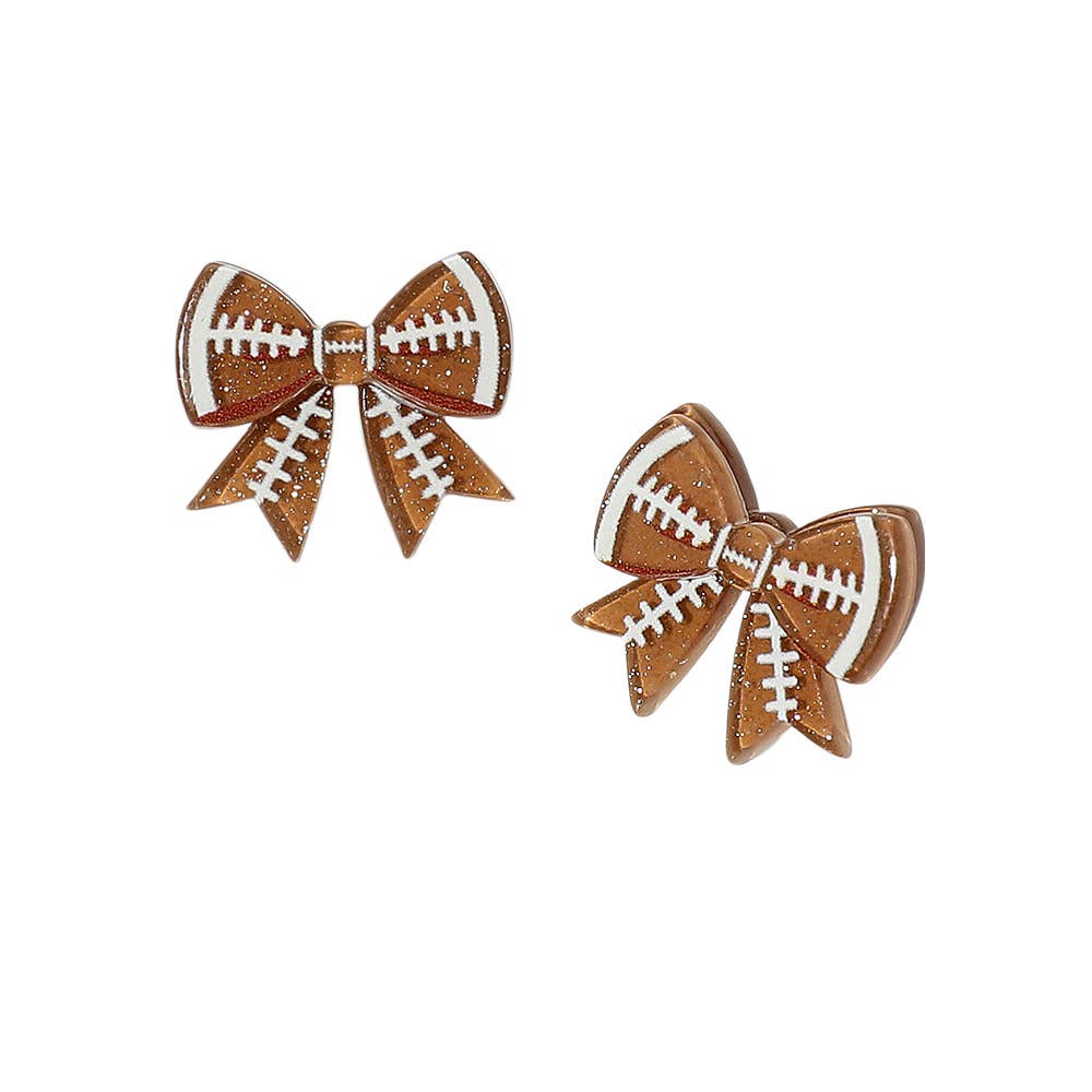Resin Sports Baseball/Basketball/Football Bow Stud Earrings