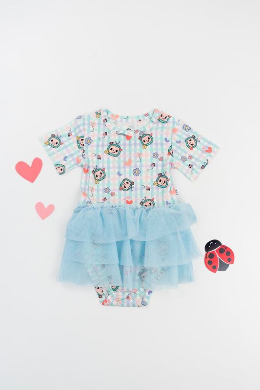 CoComelon x Dream Big Little Co SPRINGTIME MELON DREAM TUTU SHORT SLEEVE BODYSUIT DRESS