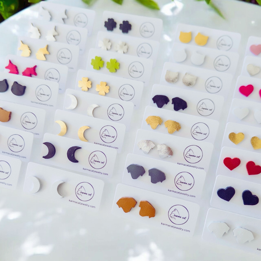 Cat Studs // Feline, Leather, Stud, Cats, Lightweight