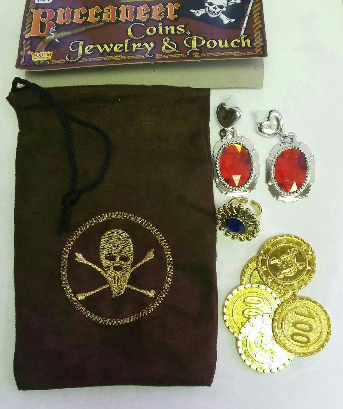 Buccaneer Coins Jewelry and Pouch Pirate Costume Accessory