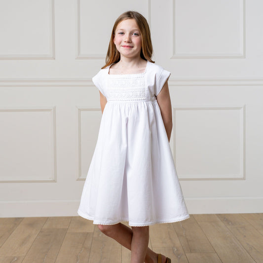 Organic Seersucker Empire Waist Dress