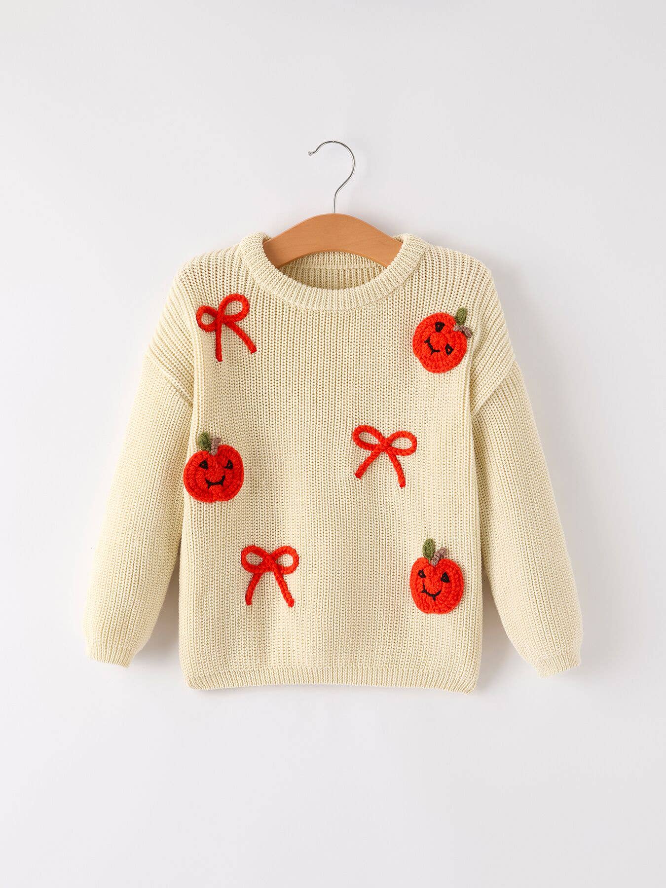 Halloween Pumpkin Bow Girls Sweater
