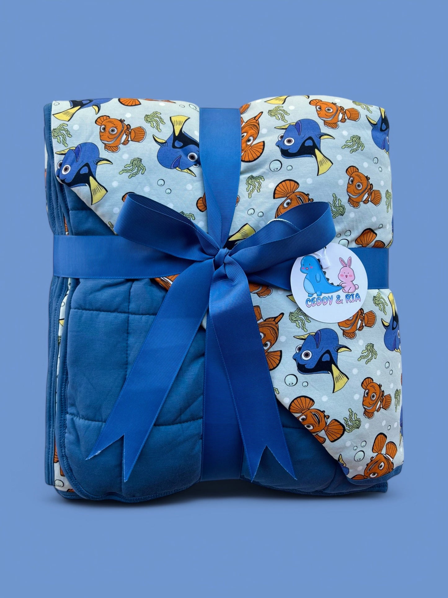 Just Keep Swimming Toddler Quilted Bamboo Blanket
