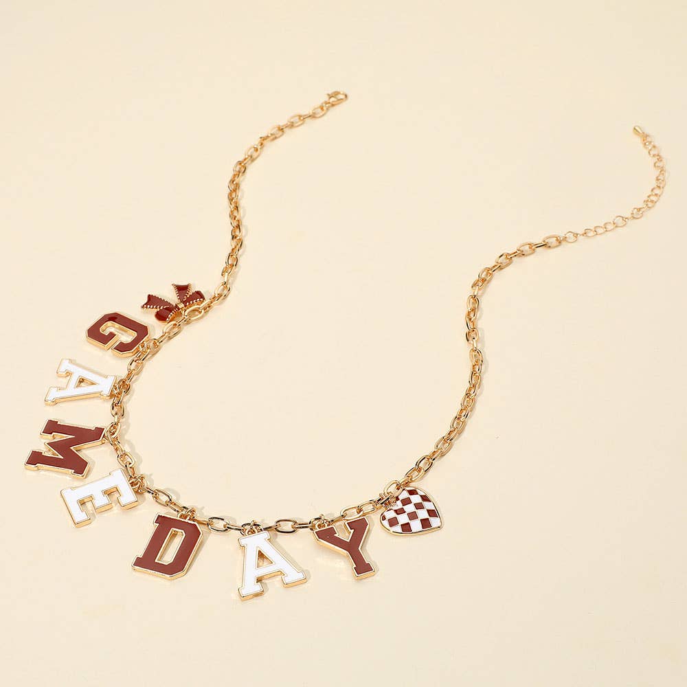 GAME DAY Letter Charm Station Necklace