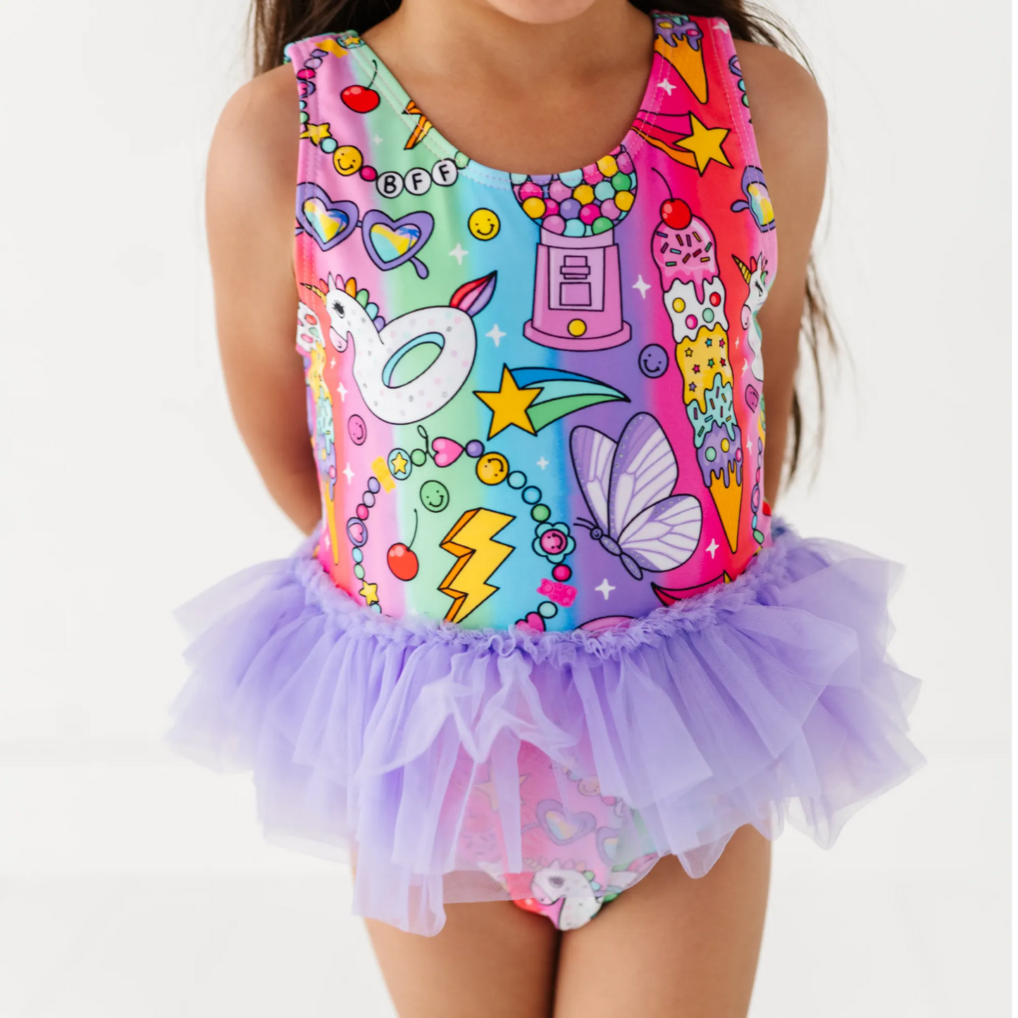 Cosmic Candyland Girls Swimsuit With Tutu