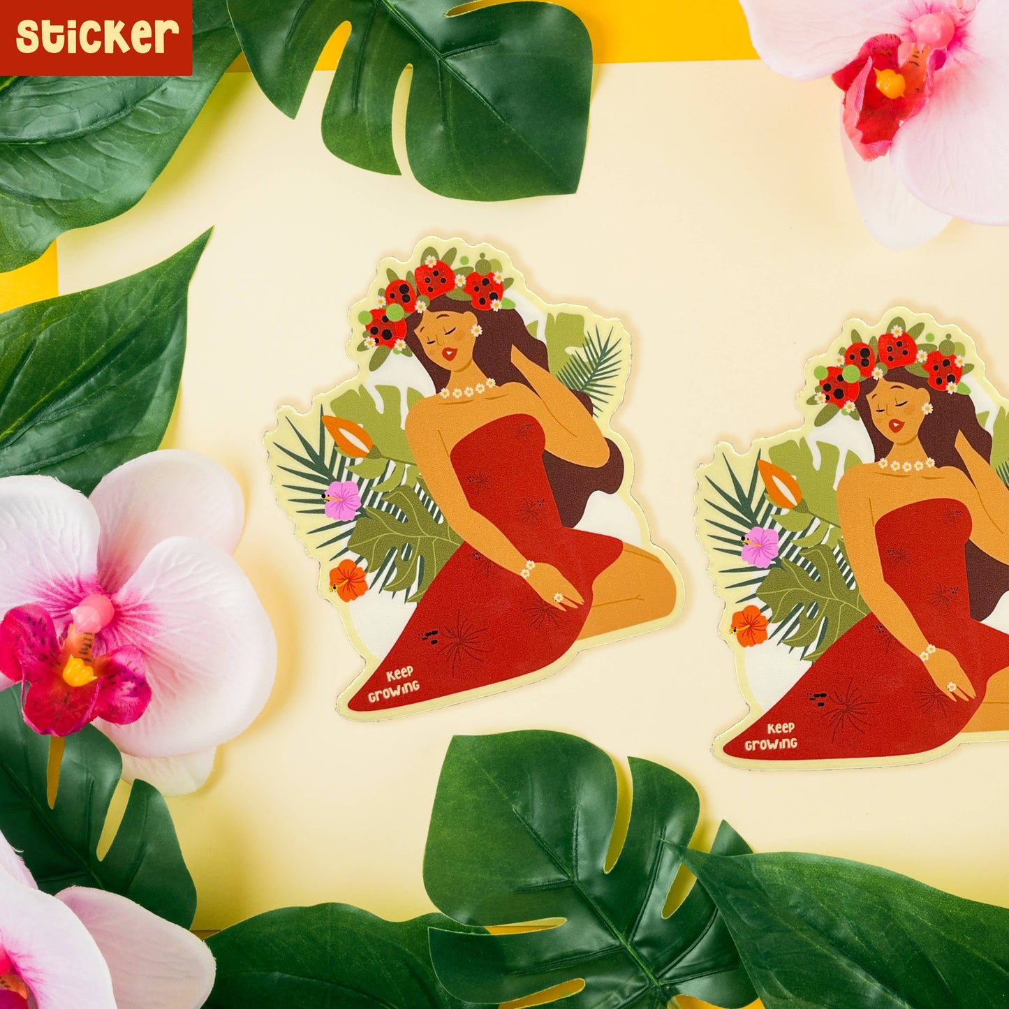 Keep growing AAPI handmade glossy sticker
