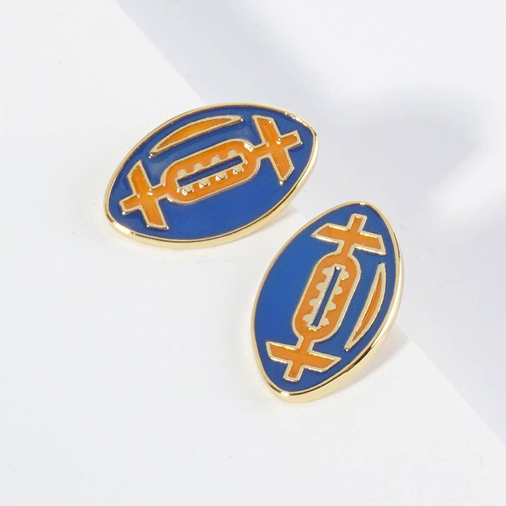 Gold Dipped GAMEDAY Football Stud Earrings