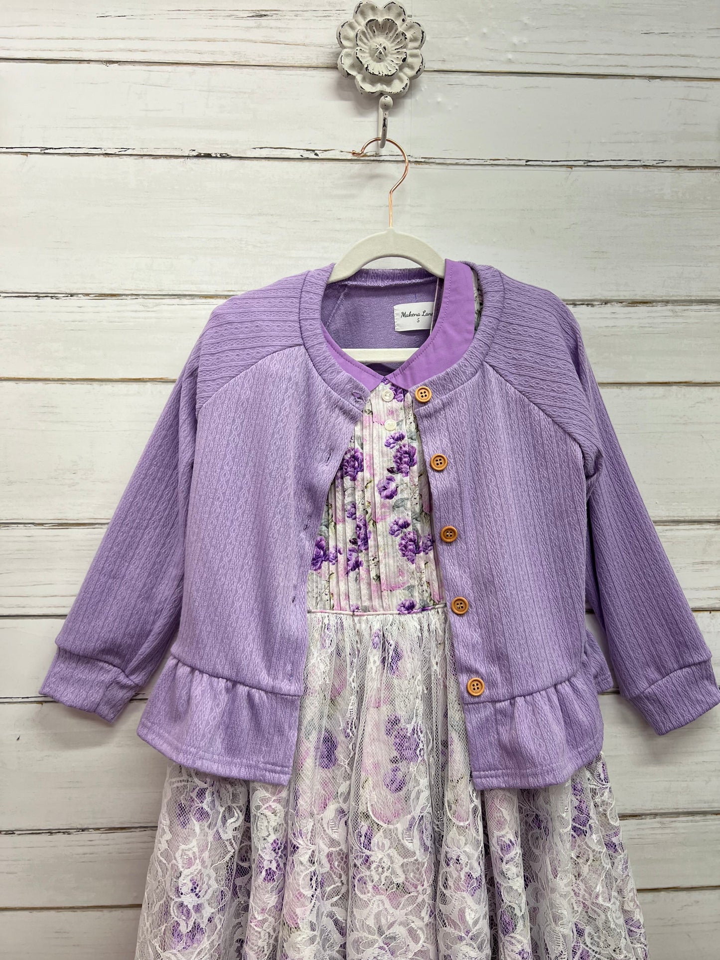 Spring Ruffle Cardigan (white, pink, lavender)