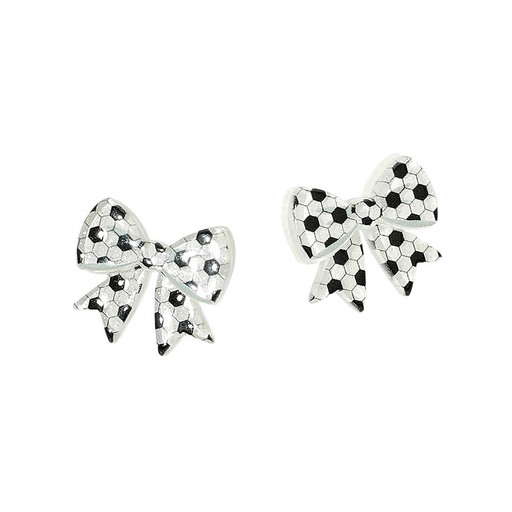 Resin Sports Baseball/Basketball/Football Bow Stud Earrings
