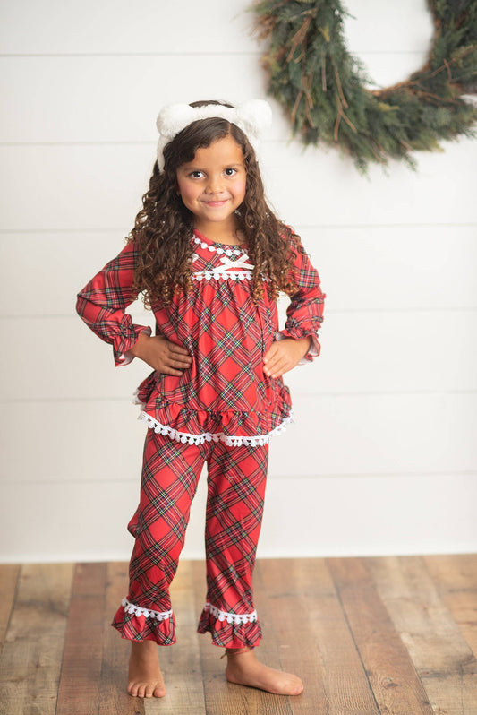 Red Plaid Christmas Lounge Set