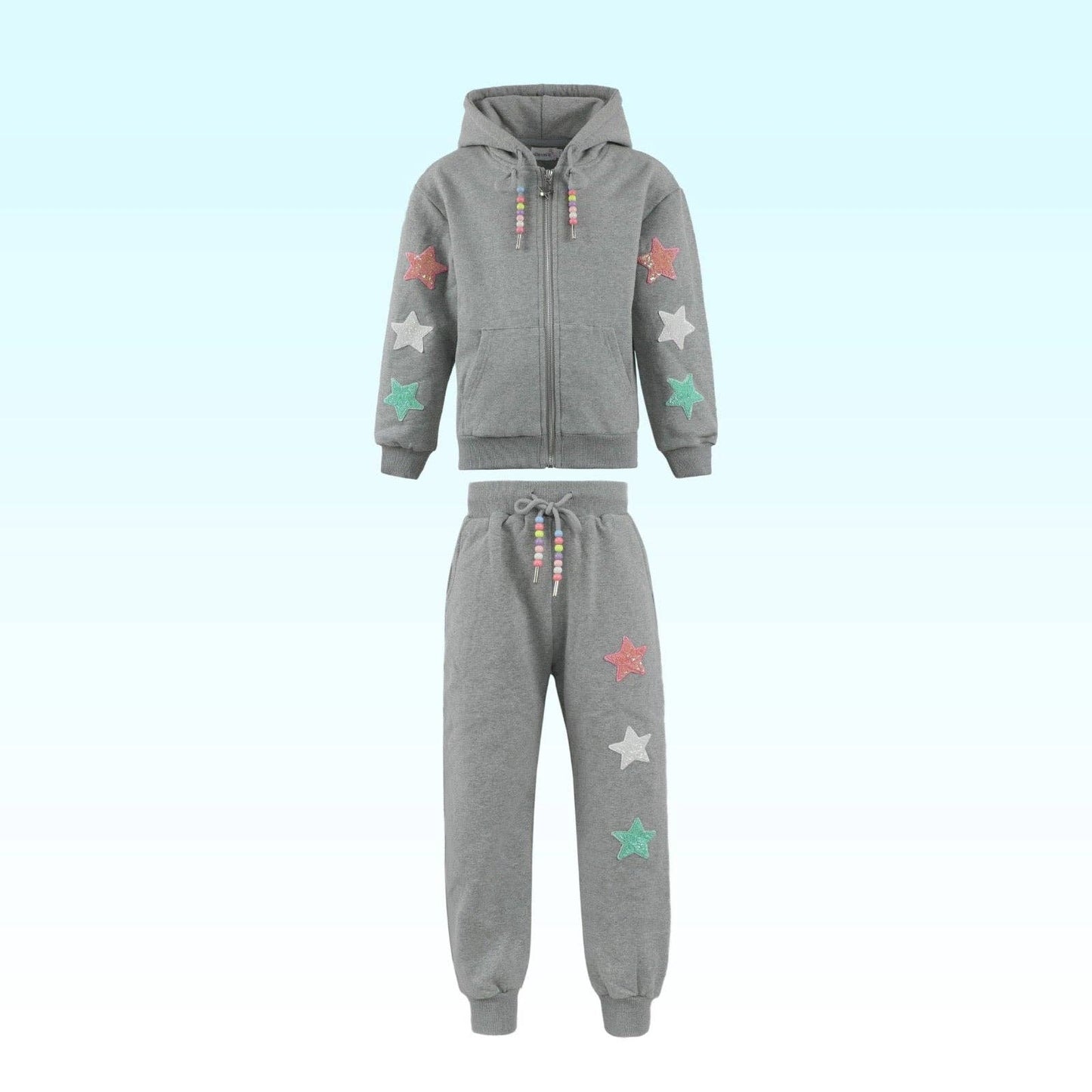 Star Girl Sweatsuit Set W/ Sequin Star Patches