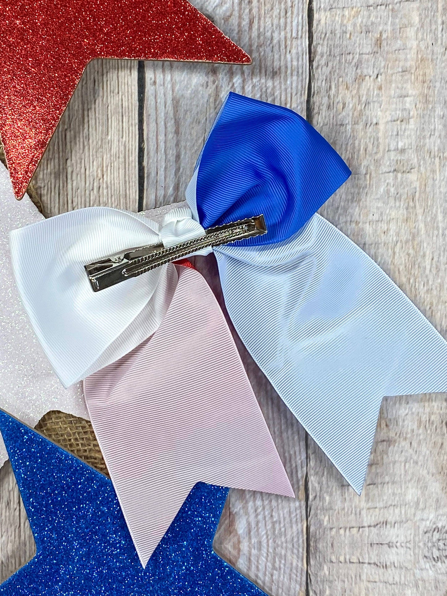 Texas Flag Embroidered Cheer Bow