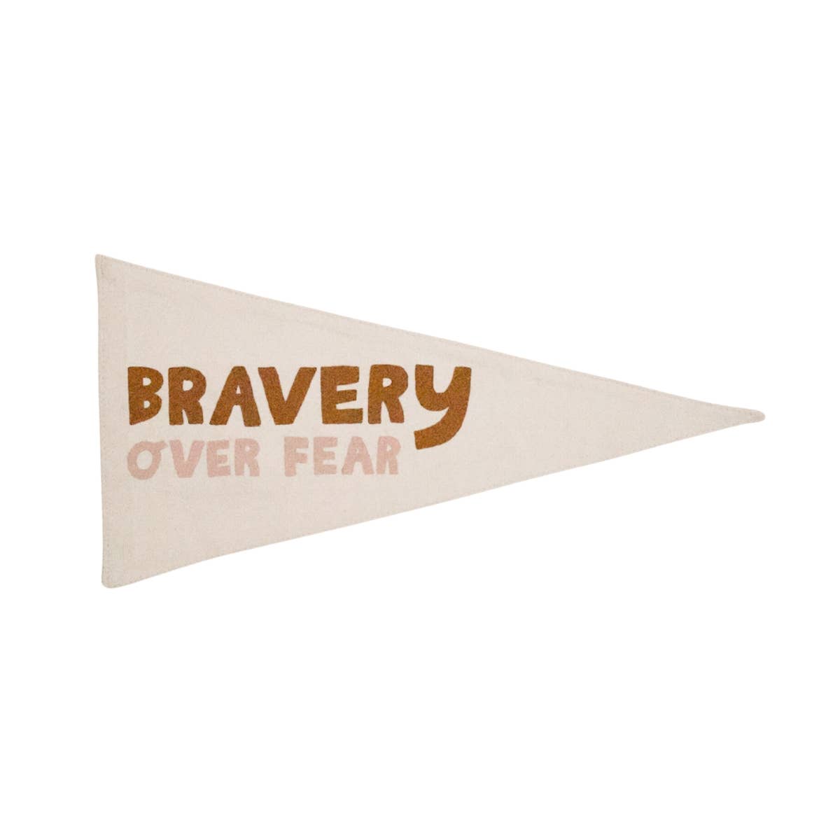 “Bravery Over Fear” Canvas Pennant | Handmade Wall Flag