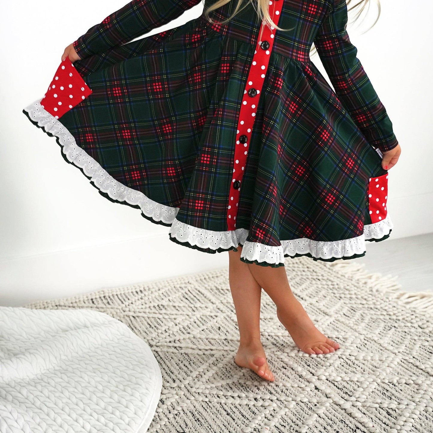 Tartan Button Dress